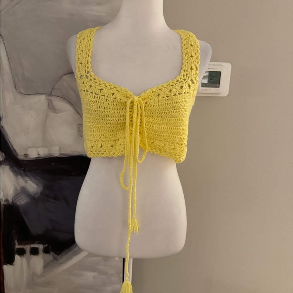 Yellow crochet top